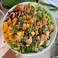 100% delicious! I used my own tofu recipe that my son loves, although I want to try the tofu recipe here sometime too! I added microgreens, iceberg lettuce, kimchi, and sea vegetable flakes. I’ll definitely be making this again.