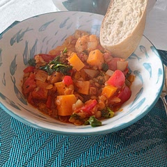 Skipped the whole roasting thing and just chucked everything in a big pot, added some extra salt a'd more of the herbs. Came out great with some bread! 