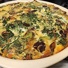 Substituted kale and arugula mix for spinach. Mixed dried thyme into eggs, too. 