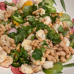 Subbed shrimp — the tomatillos are really a ⭐️! Consider adding another citrus if you want 🥰