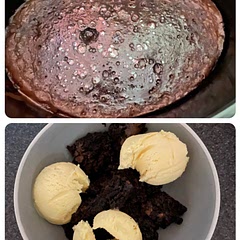 Great and easy, mine started to turn like cake near the end so I’d say a little less than 3 hours if you want it gooey. I didn’t put in any espresso powder either, But it’s a winner in our house