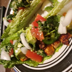 I added a bit more olive oil and a full packet of taco seasoning to the marinade. Cut chicken breasts into small cubes. Love, loved the cilantro lime sauce. This will be a go to!