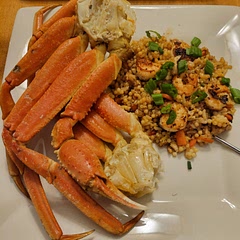 Served with crab legs. Used leftover rice pilaf I had made from another meal using brown rice. Added carrots as another suggested and made it shrimp fried rice. Delicious!