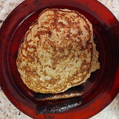 These were really good! It was almost like banana bread and French toast combined. Probably because I doubled up on the cinnamon after reading the other notes. Very filling too! 
