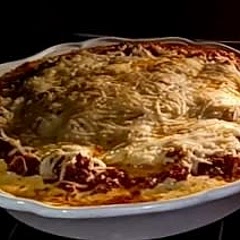 I borrowed this lovely recipe and added sauteed spinach on top of the noodles. The family loved it!