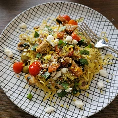 Absolutely bright and lovely in its simplicity. I added some pre-made diced grilled chicken for some more protein. Worked great cut down into a single serving.