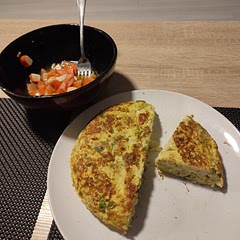Una manera diferente de hacer una tortilla. Una cena rica y sana. 