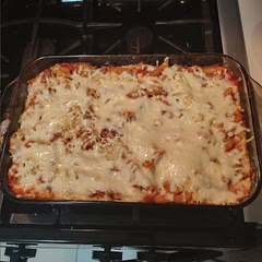 What's not to like about Ziti? I use Gardein plant based sausage.