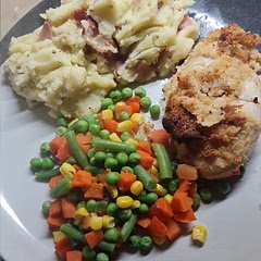 The breadcrumbs were so fiddly. Mash is good