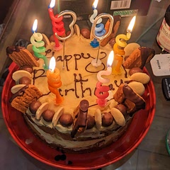 Nice cake, the flavour is lovely. My cake had a very tight crumb, how do I make it airy? 

Decoration additions were caramel maltesers, honeycomb aero buttons, biscoff biscuits and melted chocolate 