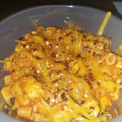Replaced mozzarella with gouda as it was all I had + added some heat with hot sauce and some smoked chilli flakes.