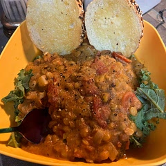 Takes about an hour and a half, but worth it! Had to put the stew on a bed of kale because the pot was full. Will halve the recipe next time.