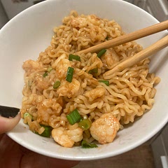 I switched the Sriracha out for the hot sauce I already had in the fridge, and it worked well! A sweet and spicy upgrade to normal ramen.