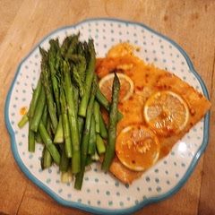 This is absolutely delicious!!! I squeezed a lemon on it. Im not sure if it was necessary, as I haven't tried it without.  I used one nice size fillet.  