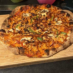 Very good, had a new pizza oven and overcooked it a little but the dough was goooood
