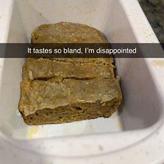 Oh it turned out so bad but Ik it’s my fault🤦🏻‍♀️
I’m not a bad baker I just did something wrong 
If your seeing this review please don’t judge the recipe based on it, I just had to share my failure of a cake. (I also quartered the recipe to fit it into my mini loaf pan, it’s not actually this small). I think I definitely should’ve halved it tho