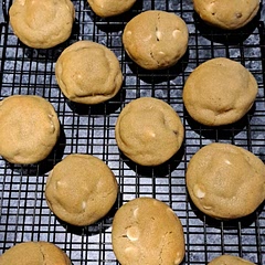I used half milk chocolate and half white chocolate chips as I didn't have enough milk chocolate. 

Still tastes delicious, possibly makes the cookie a little sweeter.