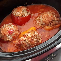 Delicious, added half a bowl of cooked rice to the meat mixture, then also some cheese on top before serving :) 