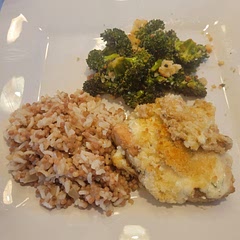 This chicken was very good! Slightly involved between the marinade, ranch spread and panko topping but tasty for sure.