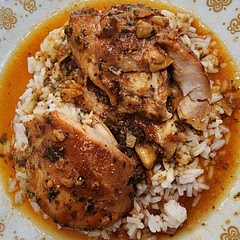 Cj didn't like the sesame seeds. We added a bit more honey to help thicken the sauce.  Recommend more soy sauce next time. 