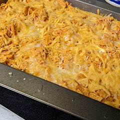 We didn't put Doritos on the bottom. Very good. 