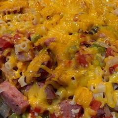 Added red and green pepper and extra garlic