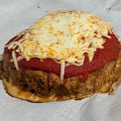 This was tasty enough but kind of underwhelming in size from its name haha! Was halfway between a  meatball and a meatloaf. Think I would of rather had regular sized meatballs flavor-wise but this was easier than forming a bunch of meatballs