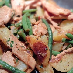 I added wine, finished with lemon zest and juice and also added green beans. Also used parsley.