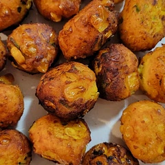 These fritters are amazing!!!! The soup was just OK. I am definitely making these fritters again for other uses. 