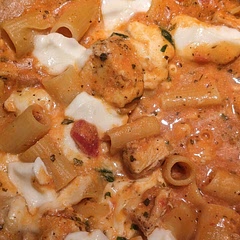 Very home-style and a filling meal. The recipe was very easy and can be done in one pot.  Definitely at least 6 servings,  possibly up to 8. 