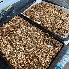 Had to split between two baking sheets because it made quite a bit. Also makes your house smell delicious ❤️