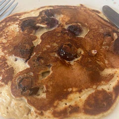 I used 1 whole egg instead of 3tbs egg whites and stevia instead of swerve.  It came out great! Really good recipe, even tastes good without any syrup!