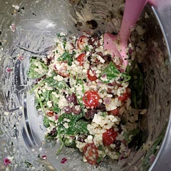 When I made this for my family I also used cousgoose did not have cucumber dice stuff jalapeno without the seeds and my family loves it
