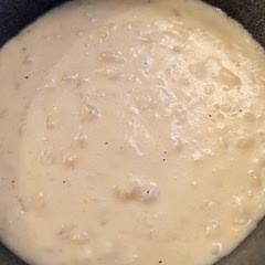 I mashed the potatoes a bunch before adding the cream. I also seasoned a lot more than the recipe calls for. Ended up really good. Left cheese and bacon on the side so folks could garnish the way they wanted. 
