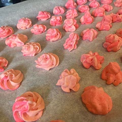 I made mine pink! They are so sweet and melt in your mouth. I love these and will definitely be making them again.