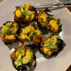 Super yummy! And a new way to serve salmon. Nori was a bit hard to chew (I did two layers) but the flavors were great all together!