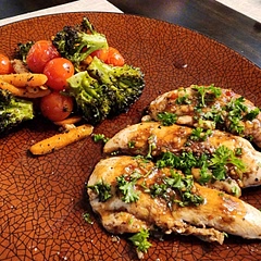 Amazing.  My 9 and 11 year old even liked it.  Let it marinate for 5 hours.  Once chicken was on baking sheet, took about 22 minutes.