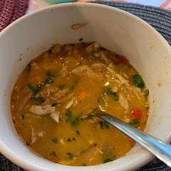 Super good and easy! (Did instant pot version). Top with cheese and sour cream for a more soupy feel. Also maybe try chicken thighs instead of breast for a bit more moist chicken? Super good with the white beans added.