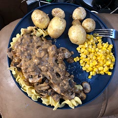 Very good. I just made a packet of dry brown gravy mix and poured it over the meat when it had browned. Turned out really yummy.