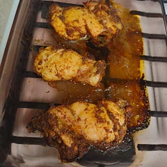 I wouldn't say they look beautiful, but they taste really good. Spice blend was right on. We used the full amount for less than 2 pounds. I think 30 minutes might have been a touch too long. I'm sure the size of the thighs and how tightly packed they are will change that timing. 