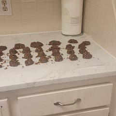 They were a bit dry after mixing them together before plopping them. I would add a bit more milk or butter next time