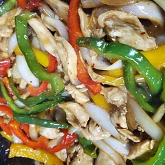 Also added red pepper flake for some added spice. Photo is from about the halfway done point. This came out SO good. From someone not great at cooking and self conscious of her skills, this came out FANTASTIC!