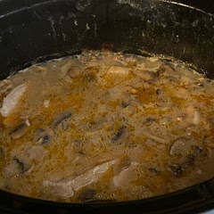 Used just cream of mushroom soup, completely omitted the cream of chicken. Served over smashed potatoes and husband loved it