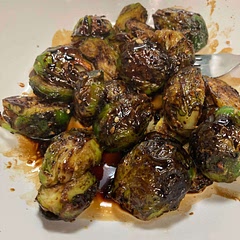 As one comment on the site mentioned, blanching the sprouts beforehand made them supremely juicy while still perfectly browned. Amazing flavor, first time I could not stop eating this veggie.