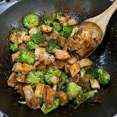 Delicious. My kids love this one, and it's ready in under 30 minutes. I recommend cooking the chicken on medium low to avoid burning the sugar. I serve with roasted broccoli and rice.