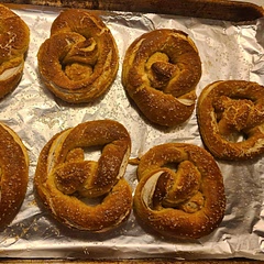 They were good, just a bit time consuming. Made 7 pretzels with this and only needed one baking sheet. Goes well with nacho cheese. Definitely fun to do on a weekend or rainy day