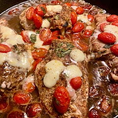 This recipe was phenomenal. We tasted it as soon as it was done and the combination of flavors was perfect. We served this with a salad, and felt it would also service well over a garlic & oil pasta (thin shape)
