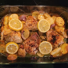 It was really good. We ate the whole thing. I didn't have time to marinate it. I used 2/3 cup olive oil and would recommend using even less if you are not marinating it. 