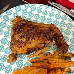Roommate went absolutely feral and the crispy skin was PERFECT. Very very good, might try making a sauce next time since the seasoning doesn’t permeate through the meat well (but still so good)