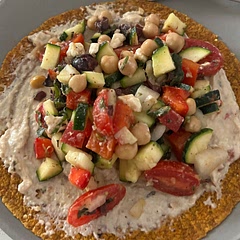 my partner made this for us and I was surprised by the zucchini — was delicious! had just now with some hummus over a wrap